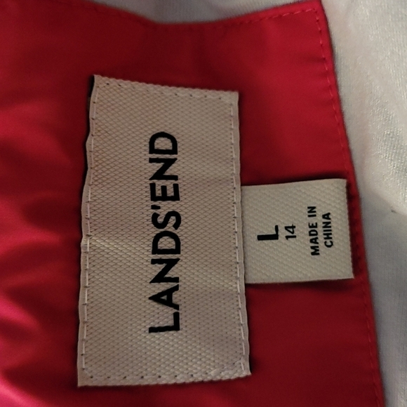 Lands End sz large 14 coat maroon pink orange new - Picture 7 of 7